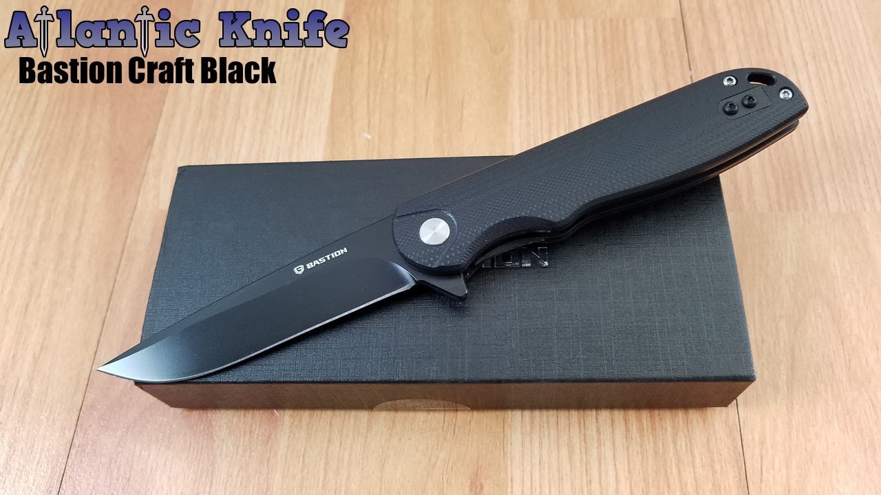BASTION CRAFT BLACK G10 FOLDING D2 STEEL POCKET KNIFE 2371
