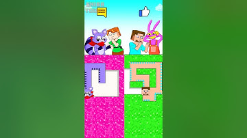 Steve & Alex vs Smiling Critters maze Level Battle: Who Win? Minecraft Animation