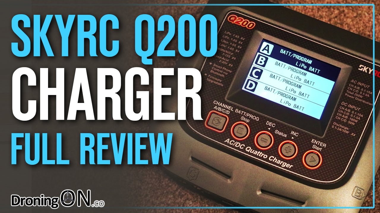 DroningON | SkyRC Q200 4Ch Battery Charger Review, Unboxing & Test