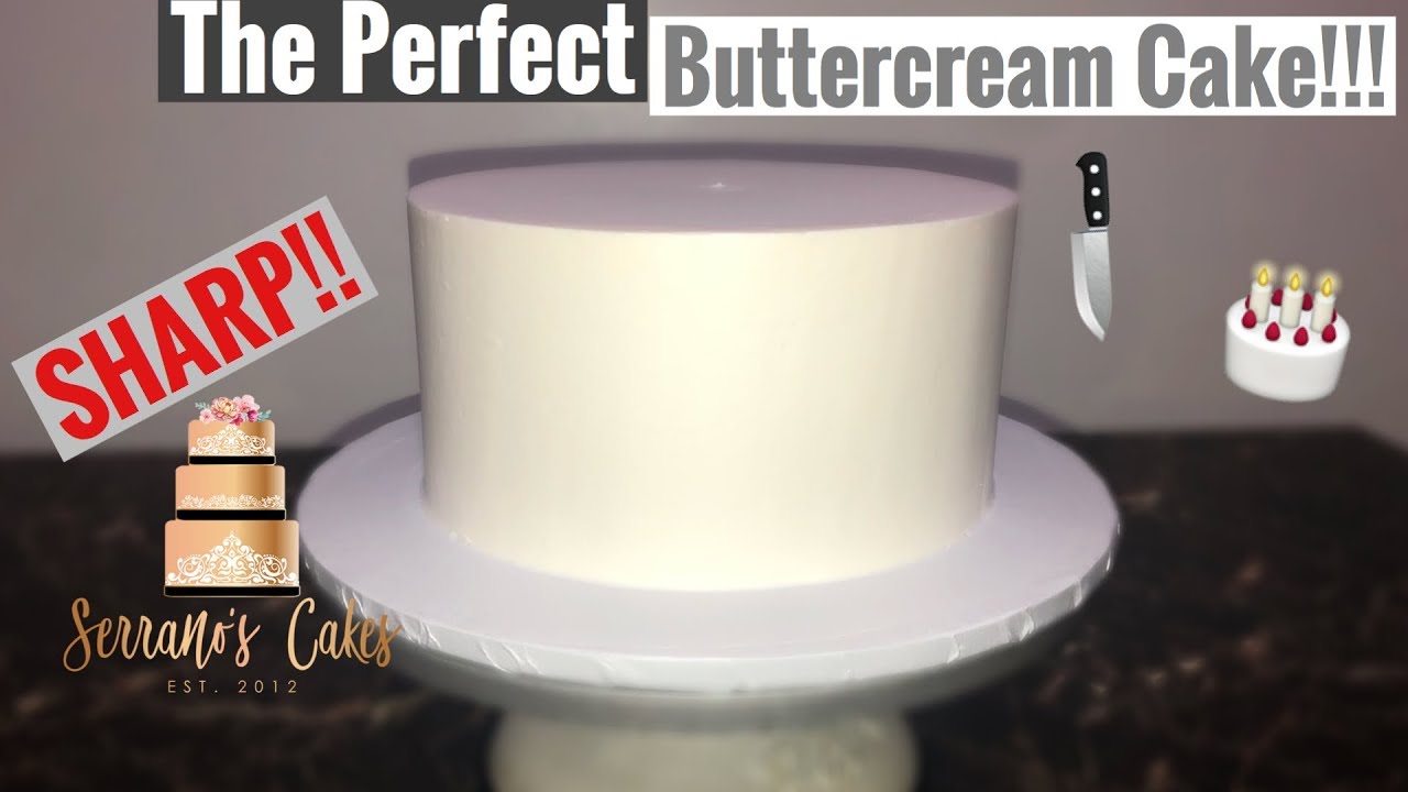 How to frost a cake with BUTTERCREAM SHARP EDGES! YouTube
