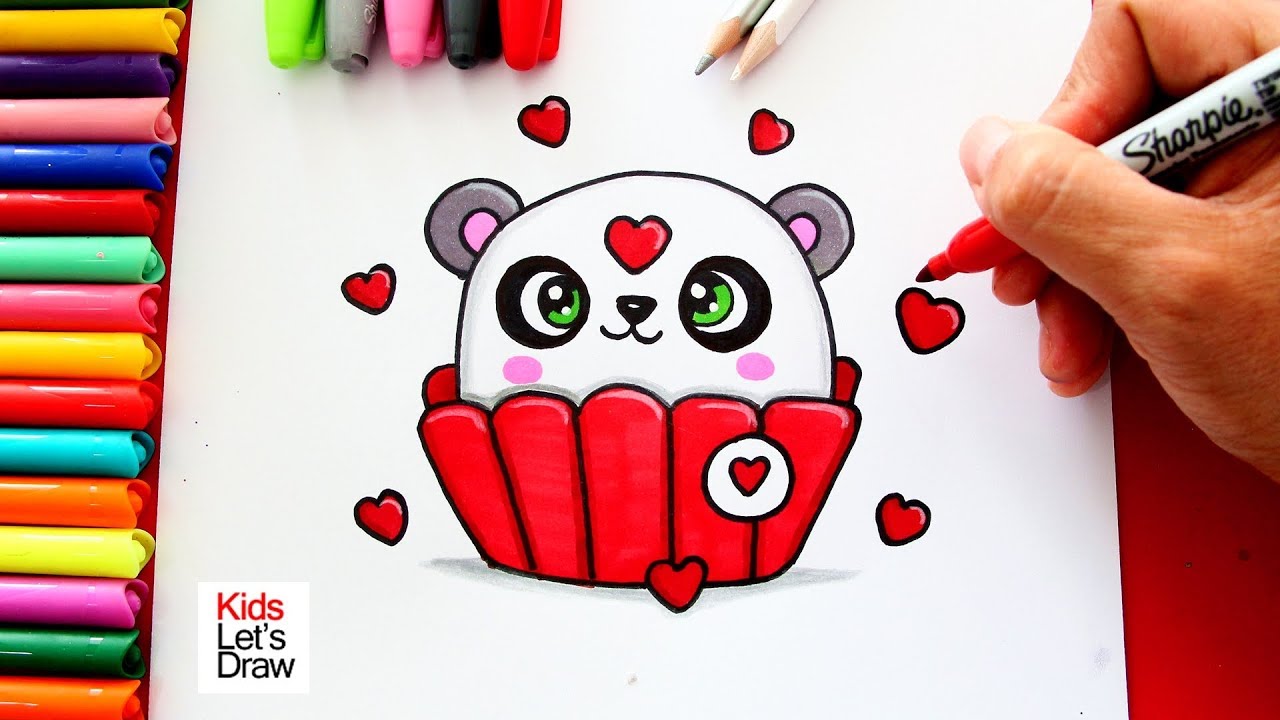 Cómo Dibujar Un Cupcake Panda Kawaii Fácil Kidsletsdraw Youtube