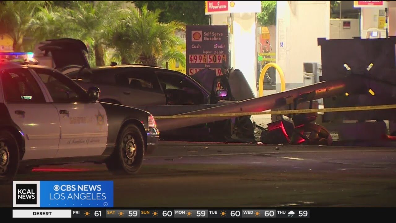 Stolen vehicle crashes into innocent driver during pursuit - YouTube