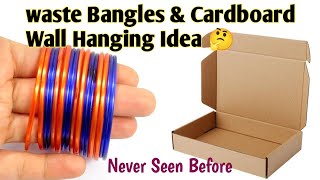 Cardboard And Bangles Craft Ideas Diy Wall Decor Waste Material Craft Ideas
