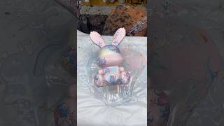 the process of designing this cute bunny pattern #decor #fluidart #piggybank #gift