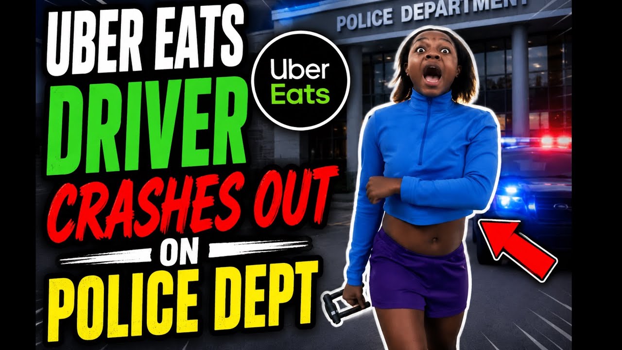 ‼️ Uber Eats Delivery Driver Crashes Out On Police Dept ‼️ - YouTube