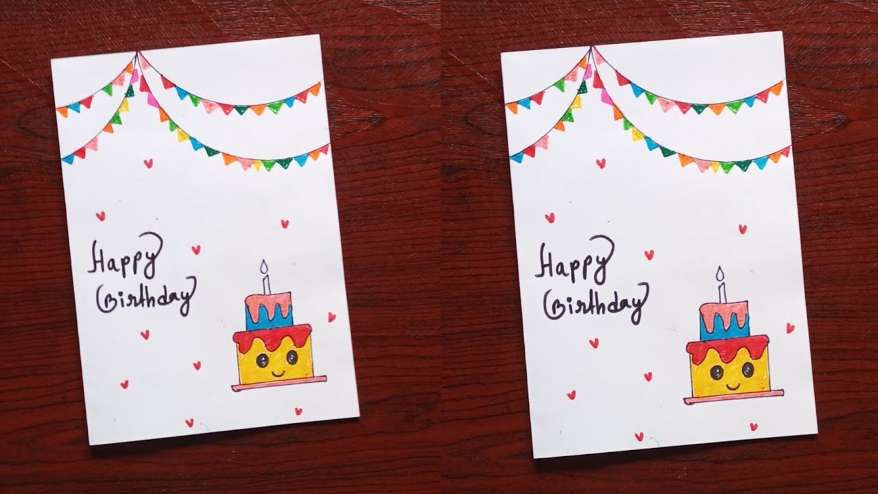 How to make Birthday Card || Easy birthday card - YouTube