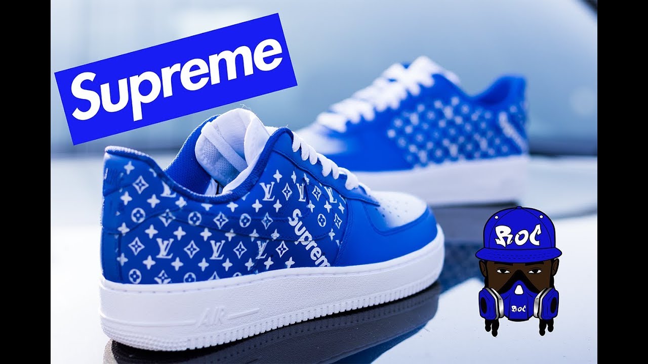 How To : Louis Vuitton Custom Supreme Shoes ( Angelus ) - YouTube