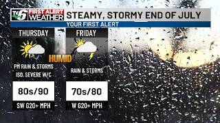 FIRST ALERT: Increasing heat stress risk, storm chances ahead
