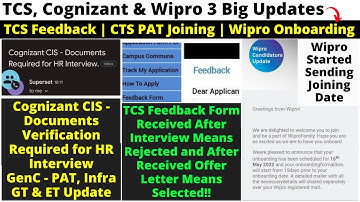 TCS Feedback Form Means Rejected | Wipro 2022 Onboarding Started |CTS Interview & Documents Required