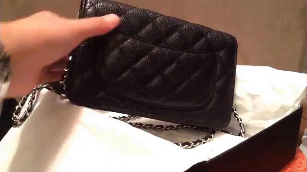 Chanel Black Caviar Quilted Wallet On Chain Silver Hardware (WOC)