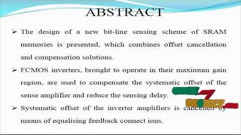 Design offset-tolerant voltage sense amplifier bit-line sensing | Final Year Projects 2016 - 2017