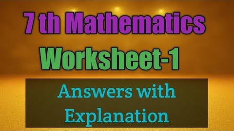 7th Maths | Bridge Course | Worksheet-1| Answer key | English Medium