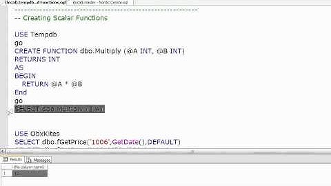 SQL Server  Creating Scalar Functions