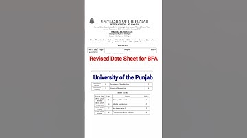 BA Part 1 Date Sheet 2025 / BFA date sheet/ Punjab University