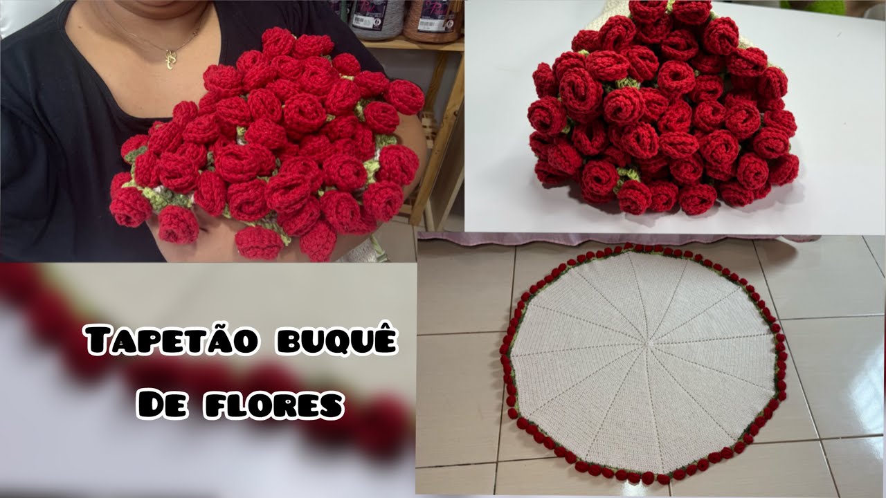 TAPETÃO EM CROCHÊ BUQUÊ DE FLORES /aula passo a passo completa 