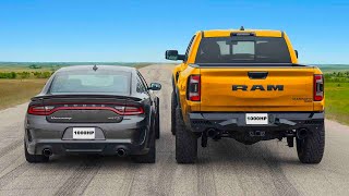 Dodge Charger de 1,000 hp vs Dodge RAM de 1,000 hp: ARRANCONES