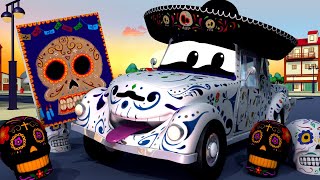 Авто Патруль -  Машина СКЕЛЕТ (Праздник мёртвых) - Автомобильный Город  🚓 🚒 детский мультфильм