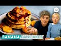 RECIPE: Noah's Banana Pancakes! Cooking with my son!