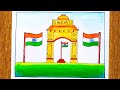 🇮🇳Independence day Drawing/ Indian Flag/India Gate/ Independence Day Special Drawing #flag #drawing