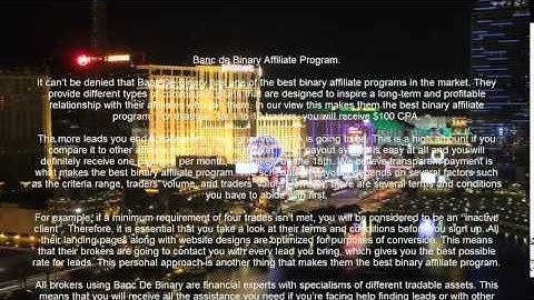 Banc de Binary Affiliate Program Review