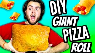 DIY Giant Pizza Roll! | How To Make Huge Totino's Pizza Rolls Tutorial | Biggest Pizza Pocket Ever!