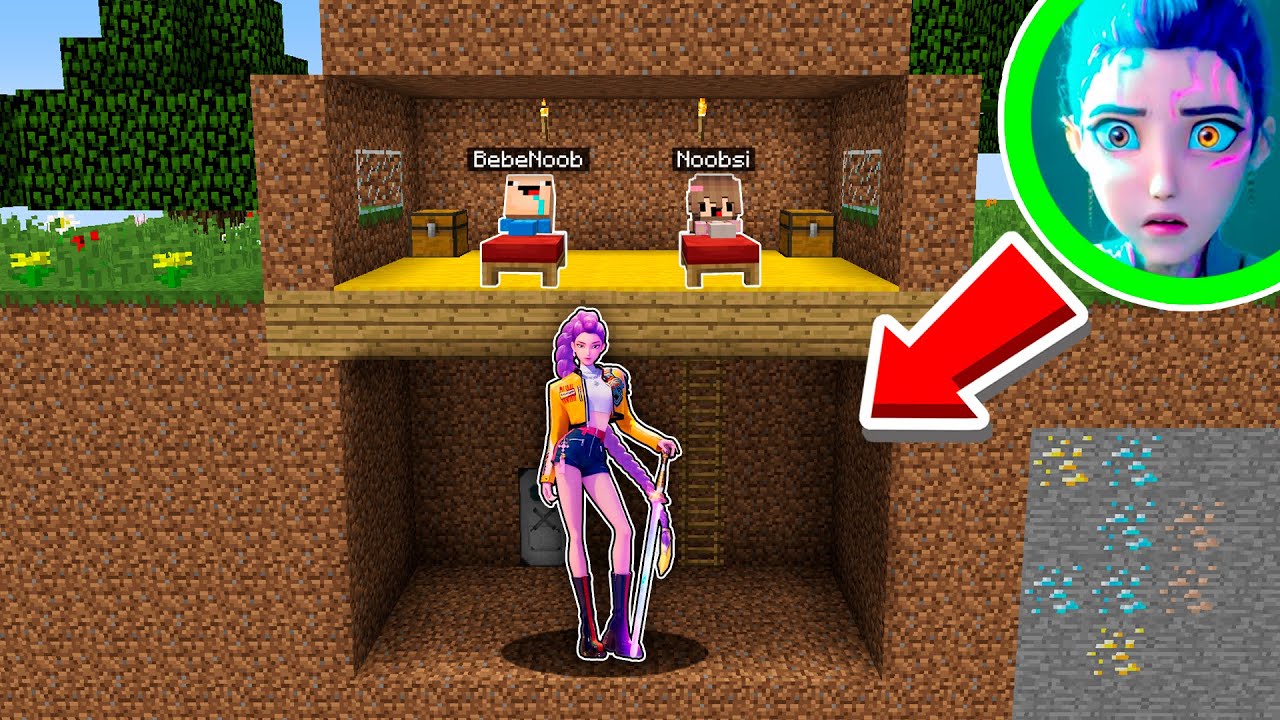 RUMI GUERRERAS KPOP APARECE DEBAJO de MI CAMA en MINECRAFT😨😱 BEBE NOOB