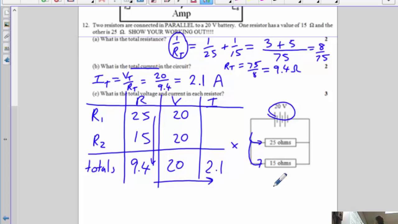 Electricity Revision Test Answers YouTube