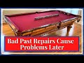 Assessing Damage on Antique Pool Table Rails