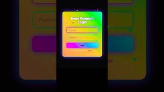 Premium Neon Login Using Html Css and JavaScript |