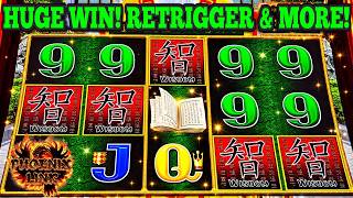 OMG! HUGE WIN! 5 BONUS SYMBOL RETRIGGER & BIG SURPRISE ON PHOENIX LINK SLOT | Las Vegas Slots