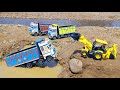 Two Tata Truck 14 Wheeler Accident Sand Deep River Pulling Out JCB ? Tata Tipper Tata Dumper | CSToy