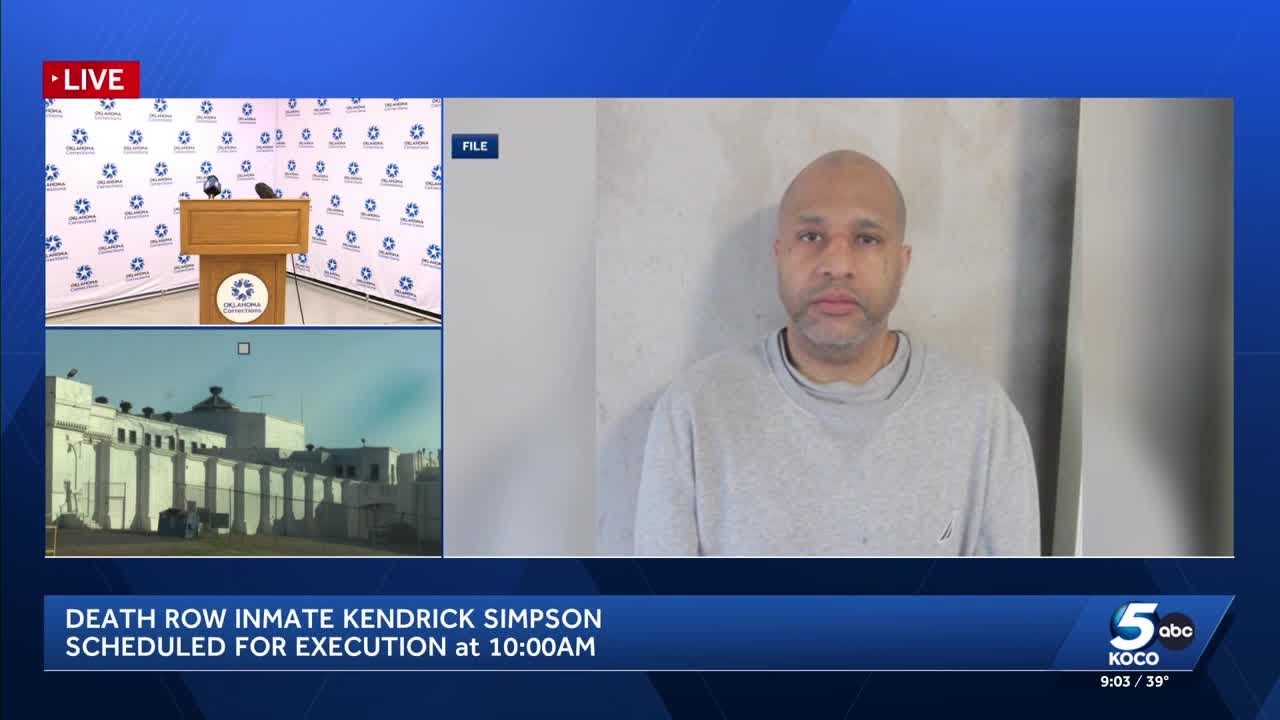 Oklahoma death row inmate Kendrick Simpson scheduled to be executed ...