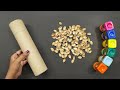 Beautiful Flower Vase DIY Craft Using Pista Shells/Best Out Of Waste Paper Roll/Home Decoration 