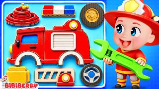 job song rebuild cardboard fire truck toy song kids preschool
