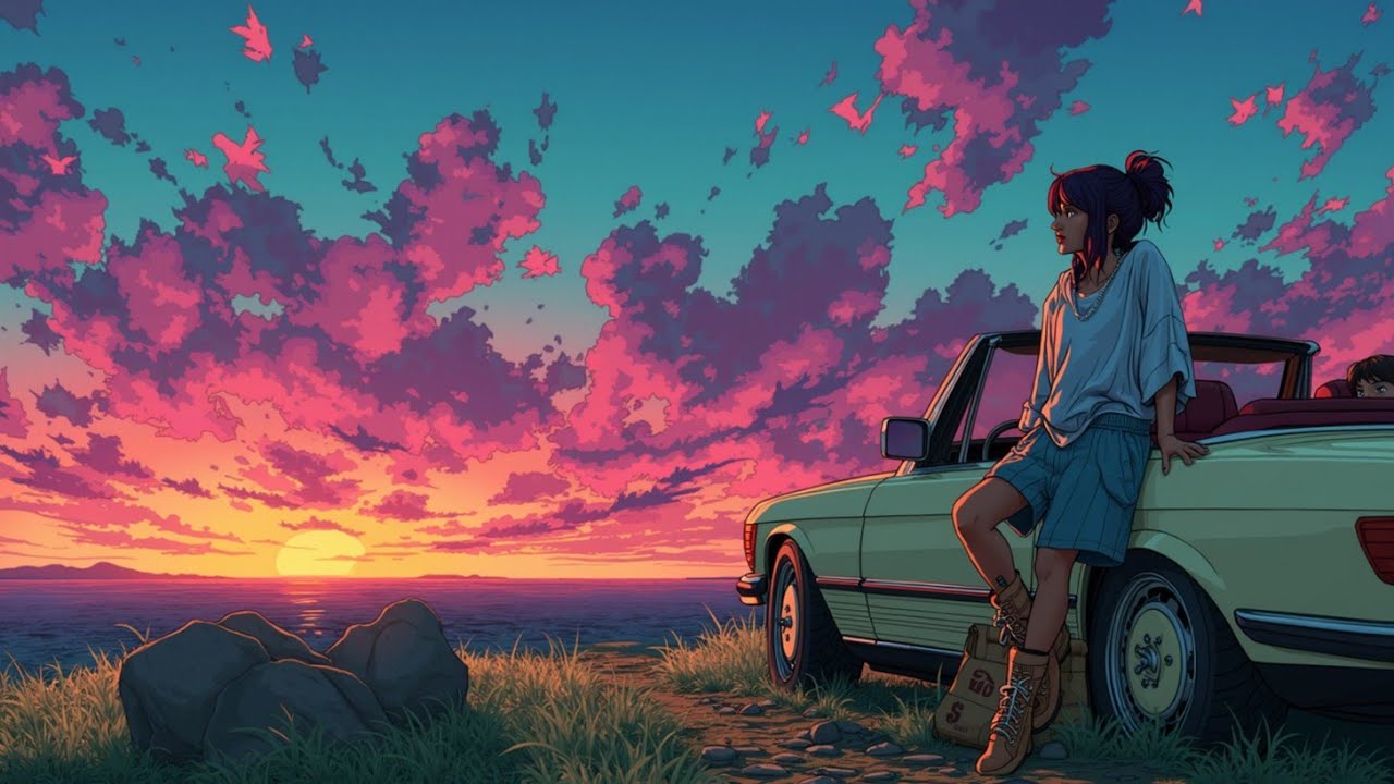 Lofi Sunset Drive | Chill Beats for Study & Deep Focus 24/7 No Ads