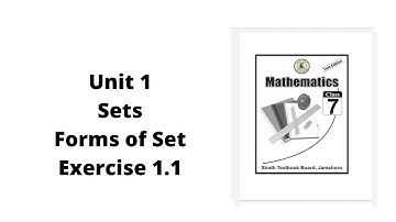 Unit 1 sets  Exercise 1.1 class 7 math | Forms of sets | Descriptive set | Tabular Set |