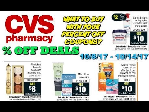 CVS PERCENT % OFF COUPONS – HERE ARE THE DEALS 10/8/17 – 10/14/17