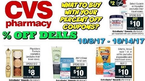 CVS PERCENT % OFF COUPONS - HERE ARE THE DEALS 10/8/17 - 10/14/17