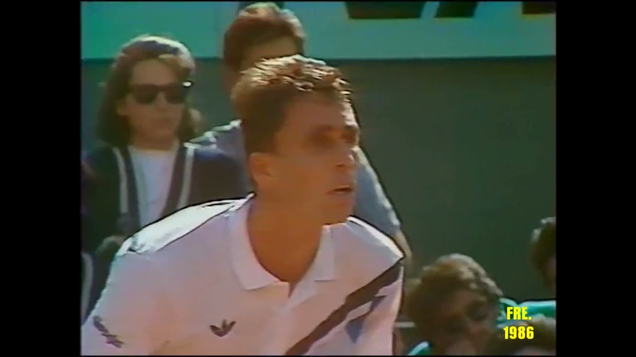 Tennis - Lipton Championship. Ivan Lendl whips a return back Stock