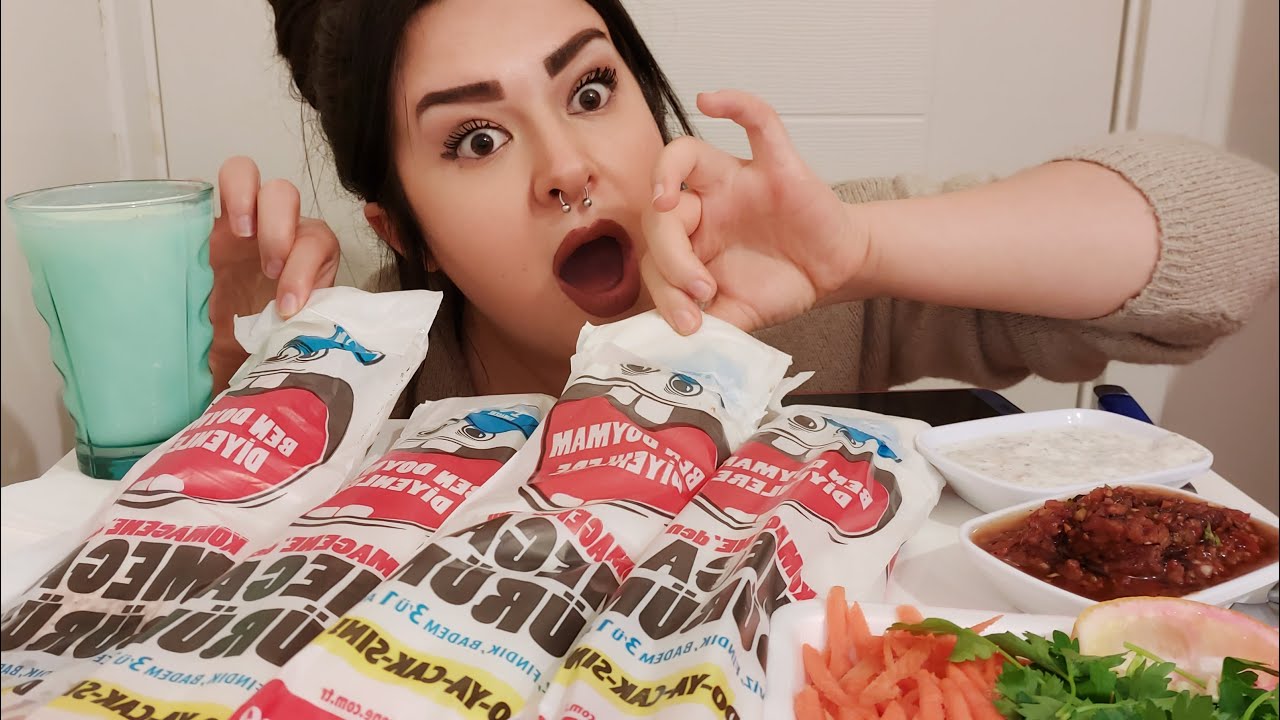 KOMAGENE DEN 4 BÜYÜK ÇİĞ KÖFTE DÜRÜMÜ (İFTAR MENÜSÜ MUKBANG)