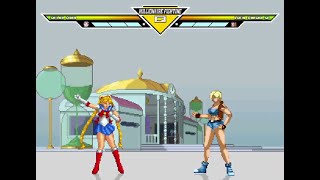 MUGEN Sailor Moon And Sailor Mercury (Me) Vs Lucia Morgan And Bardock (Pots/Vs Style Vs Style/Pots)