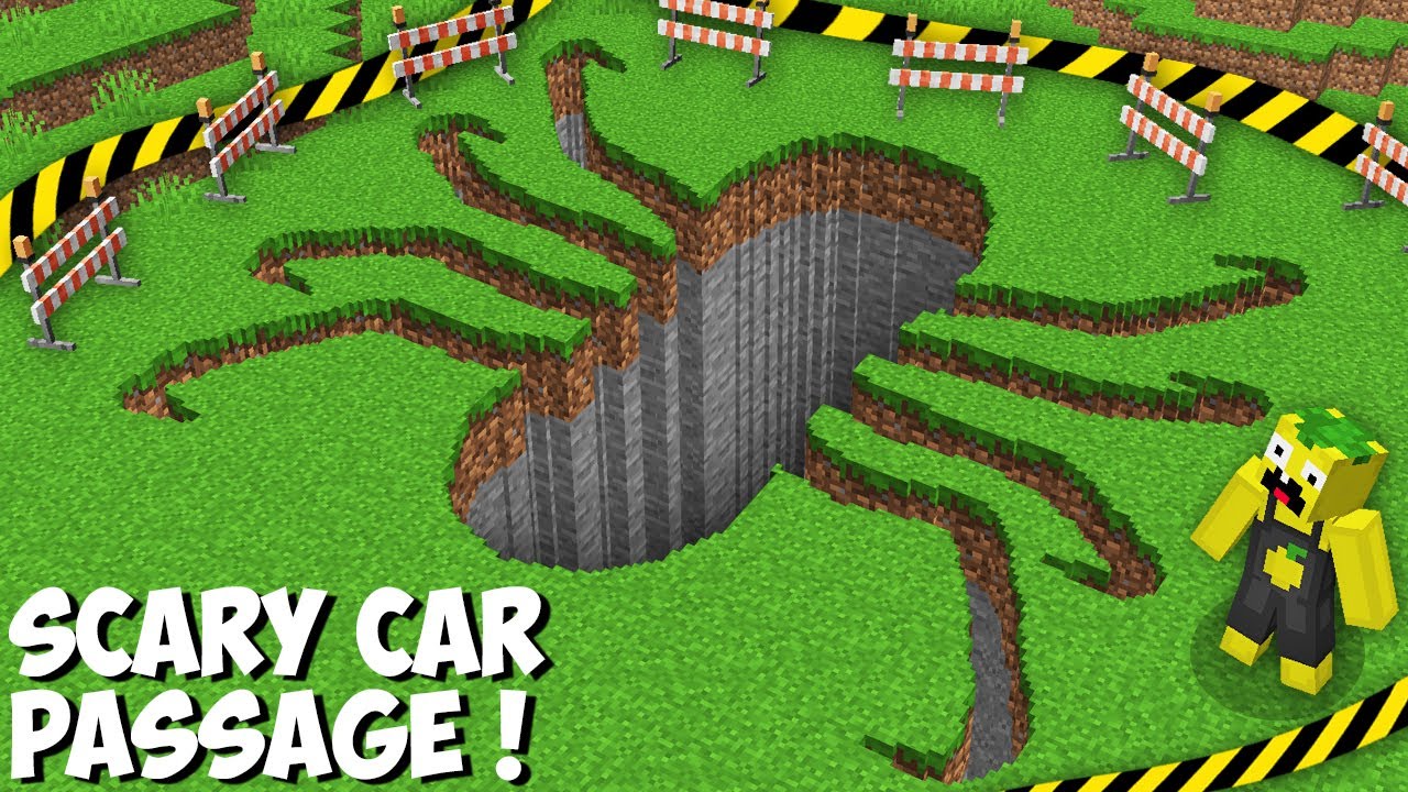 I found THE SCARY SPIDER CAR PIT in Minecraft ! NEW SECRET VEHICLE PASSAGE !