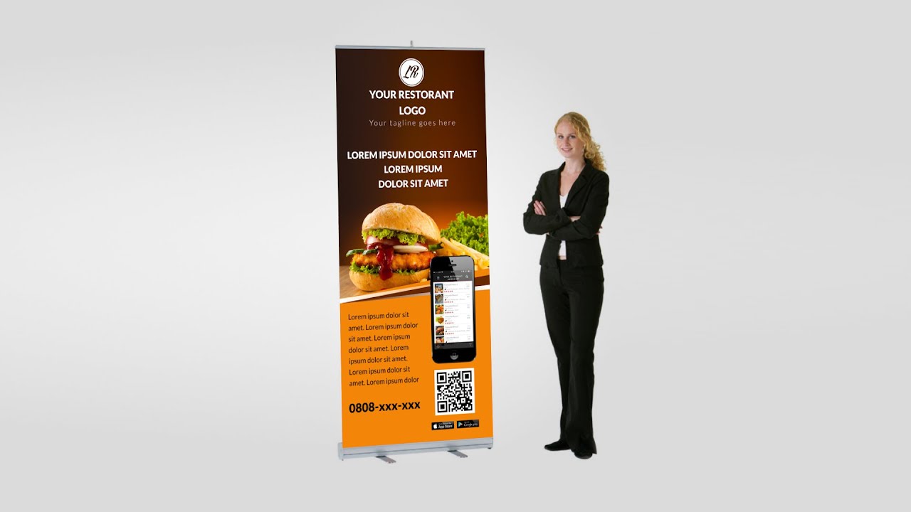 How To Design Professional Roll Up Banner Restaurant Inkscape Tutorial And Design Inspiration Youtube