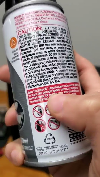 what's inside a can of compressed air used to clean PCs? #shorts