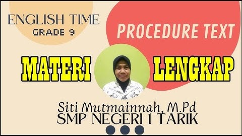 Materi Lengkap Procedure Text