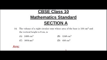 The volume of a right circular cone whose area of the base is 156 cm2 and vertical height is 8 cm is