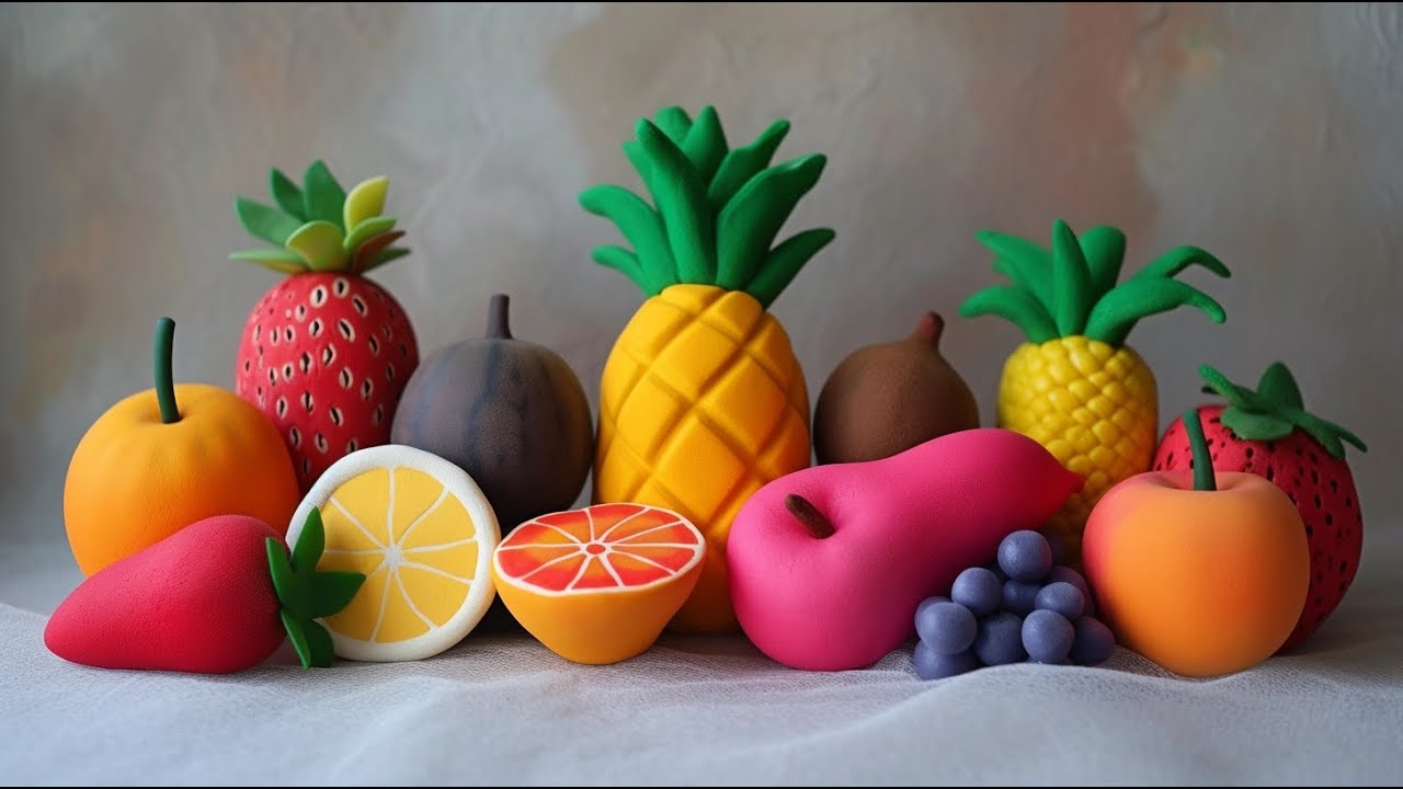 Learn Fruits Names With Play Doh How To Make Fruits Playdough Tutorial