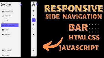 Responsive Side Navigation Bar in HTML CSS  Javascript| Dashboard Side Nav Bar with HTML and CSS