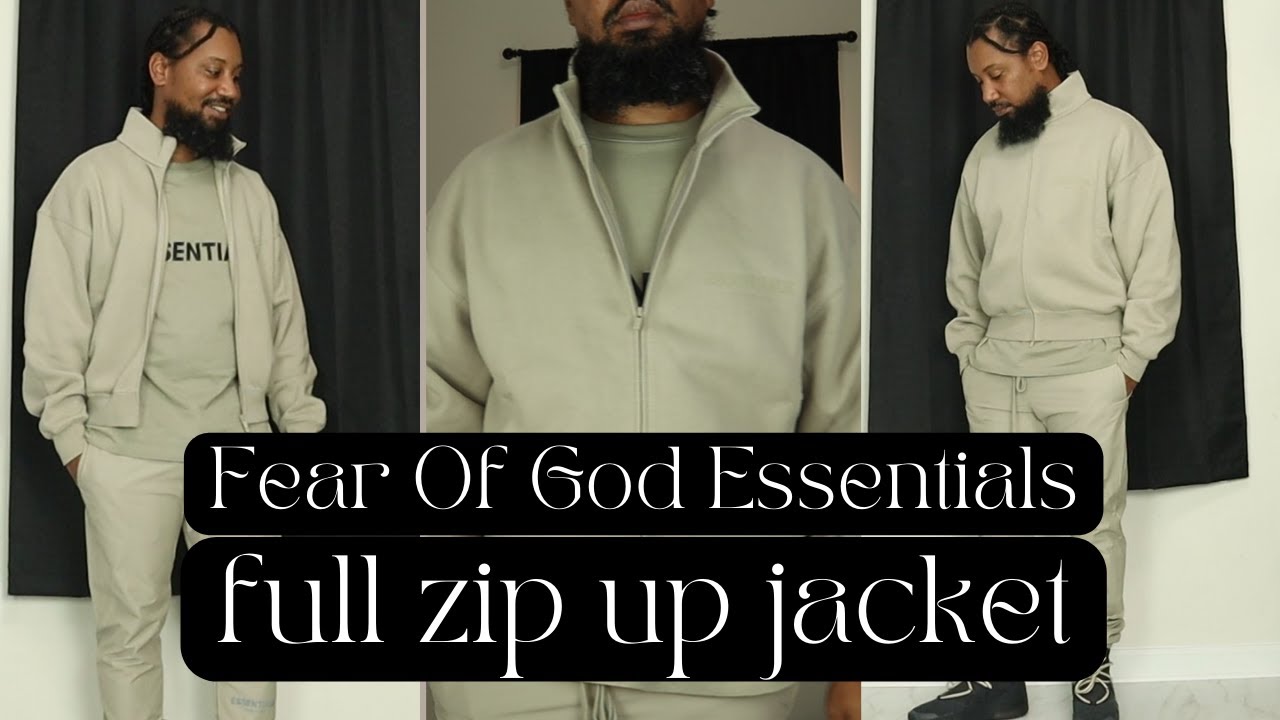 Fear Of God Essentials Full Zip Up Jacket Plus Price & Sizing Guide. 
