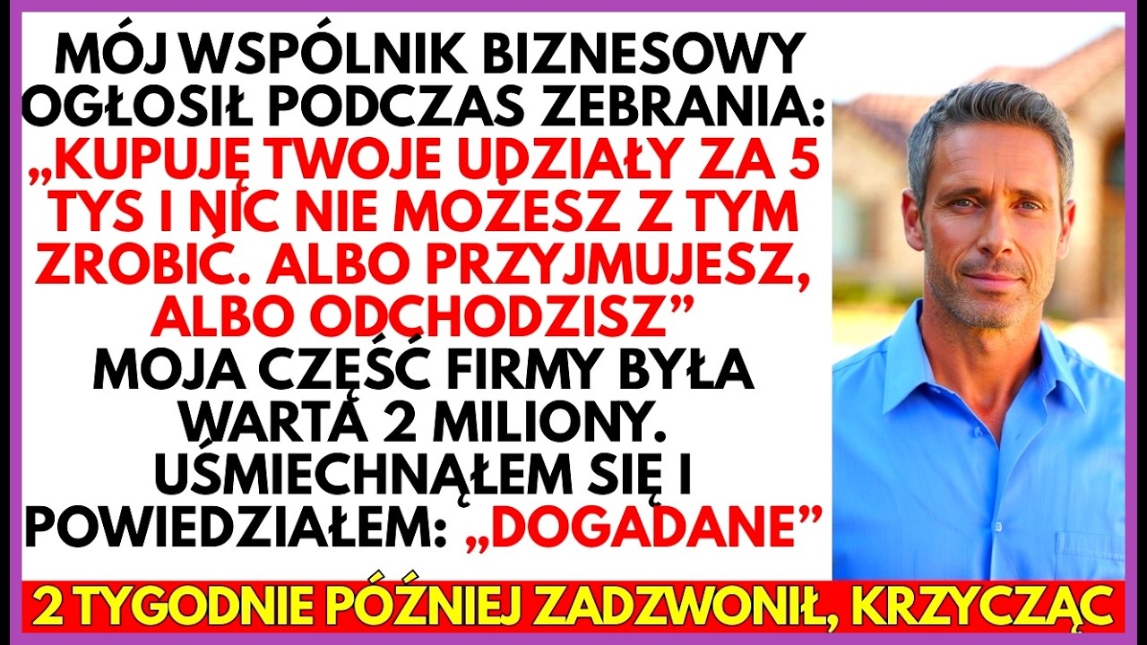 Wspólnik WYRZUCIŁ mnie z firmy za 5 tys, myśląc, że wygrał...Nie wiedział, co robiłem OSTATNIE 8 lat